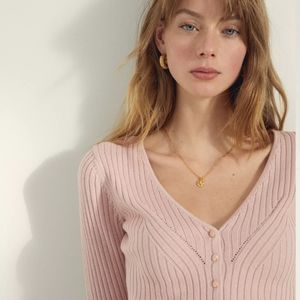 Wilfred Evie Cardigan in Mauve Mousse Pink, Size M